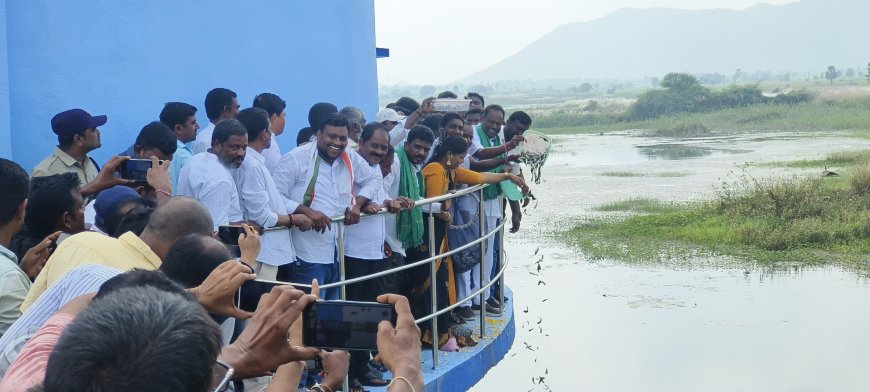 చలివాగు ప్రాజెక్టు చెరువులో ఉచిత చేప పిల్లలను వదిలిన ఎమ్మెల్యే..