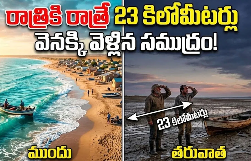 సముద్రం ఎందుకు వెనక్కి వెళ్లింది?.. 23 కి.మీ మార్పుపై చర్చ