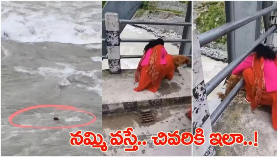 ఛీ.. ఇదేం దారుణం..! కుక్కను నదిలోకి విసిరేసిన మహిళ..! వీడియో చూస్తే షాక్ అవుతారు