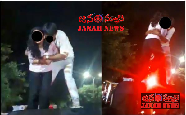 పోలీస్ జీపు పైకి ఎక్కి పిచ్చి వేషాలు వేసిన జంట .. ఆ తర్వాతా (వీడియో చుడండి)